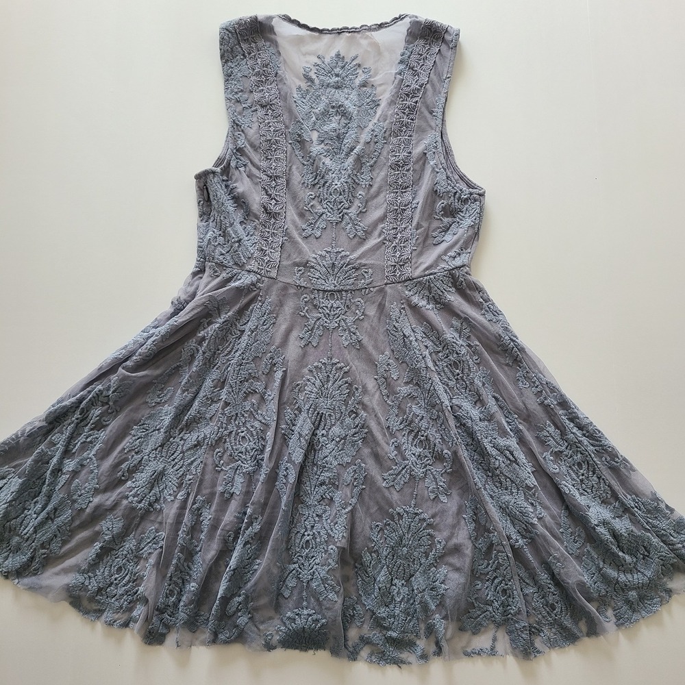 Free People Reign Over Me Lace Dress in Blue Sz 0 Boho Fairy Festival Beachy‎